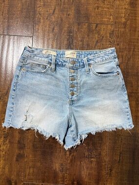 Universal Thread Light Blue High-Rise Button-Fly Denim Shorts